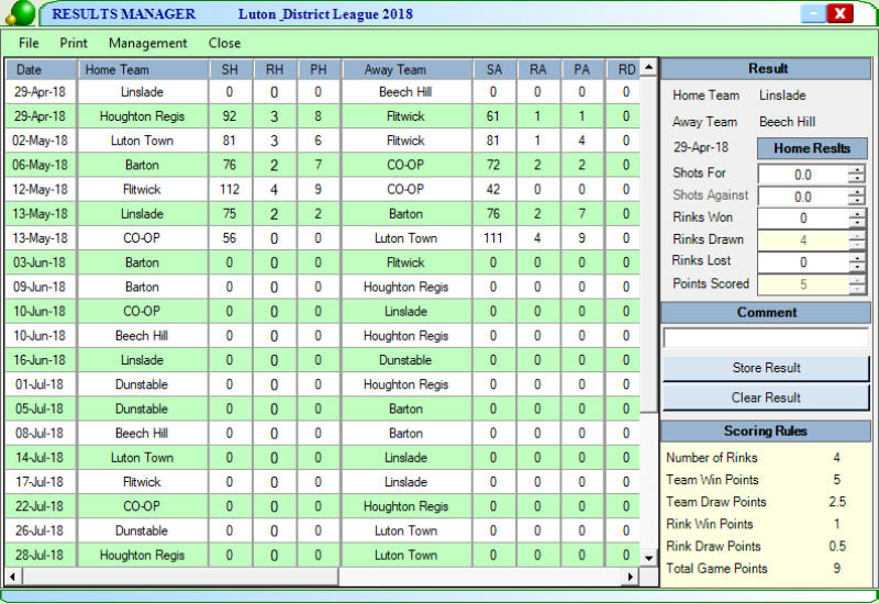 Bowls League Manager